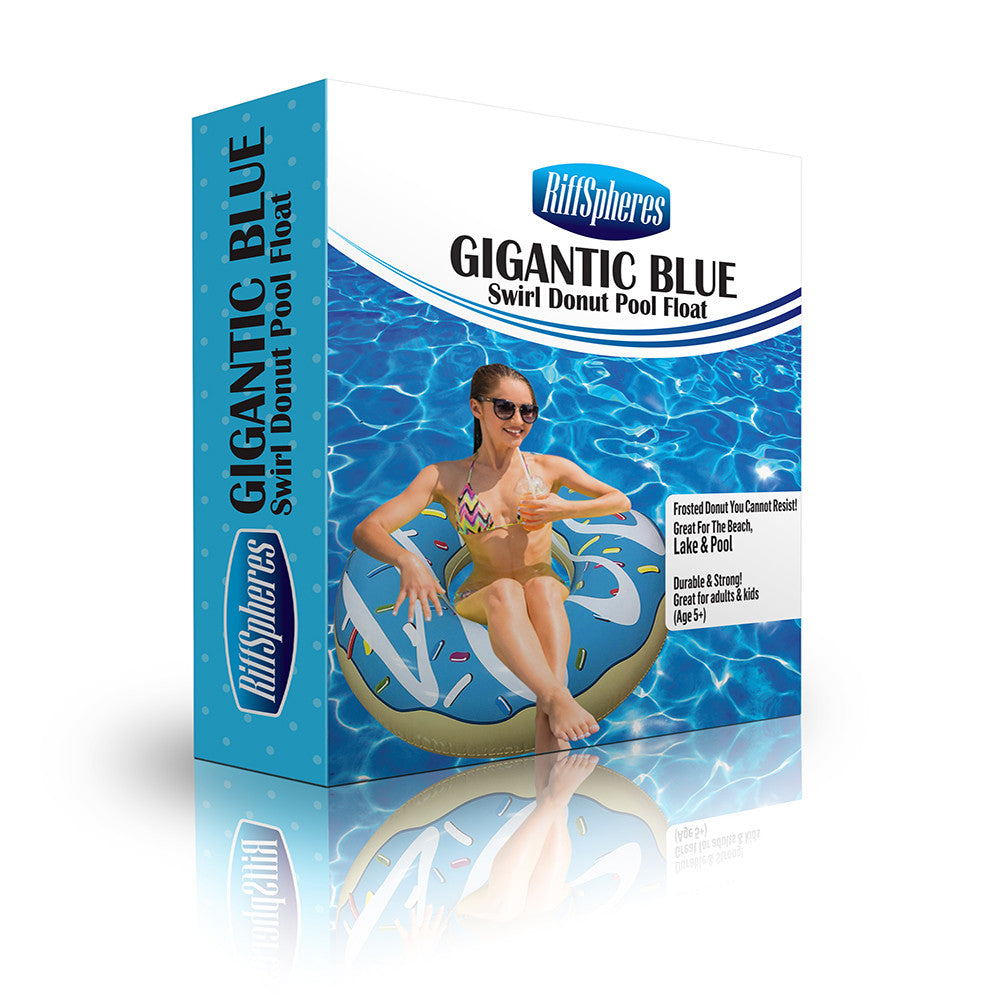 Inflatable Blue Donut Pool Floats-5