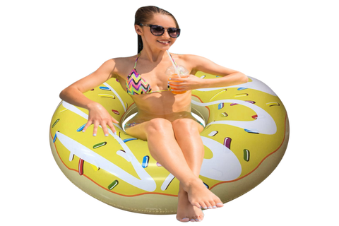 Giant Inflatable Donut Pool Floats Blue