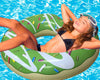 Inflatable Green Donut Pool Floats-3